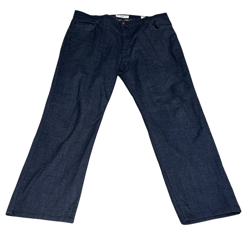 Brax Cooper Fancy Pants Mens 40 28 Blue Regular Fit Cotton Blend Trousers